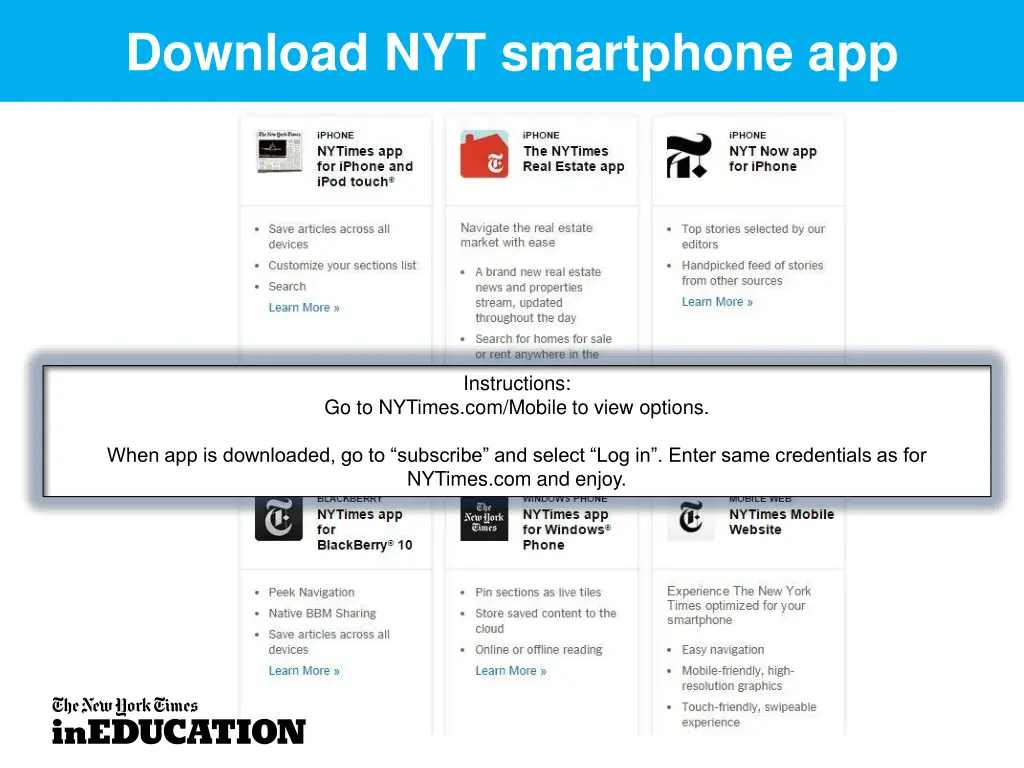 download nyt smartphone app