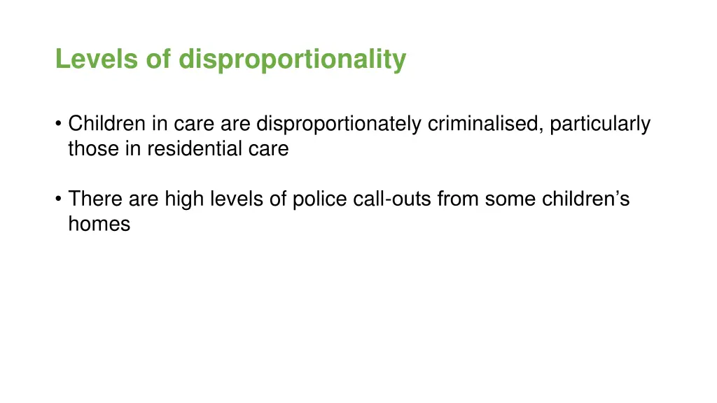 levels of disproportionality