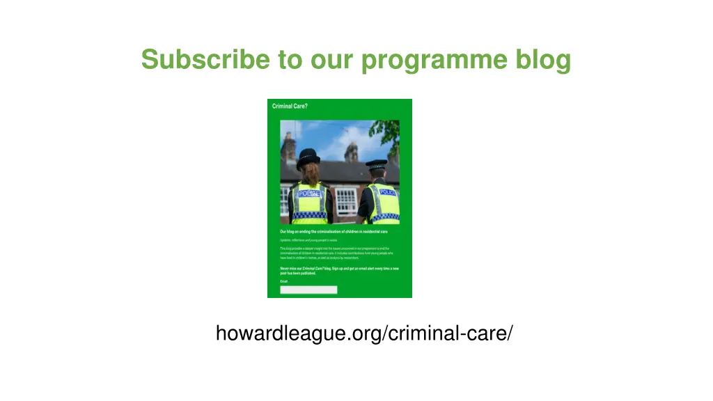 subscribe to our programme blog