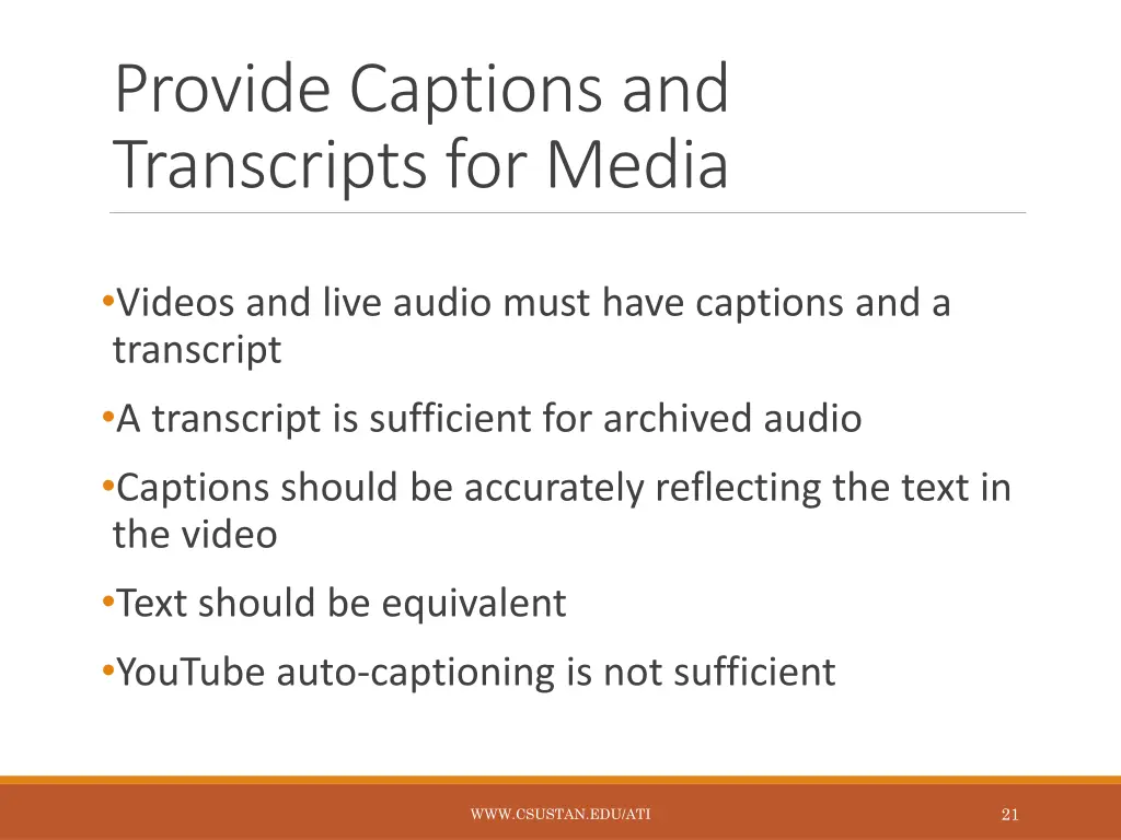 provide captions and transcripts for media