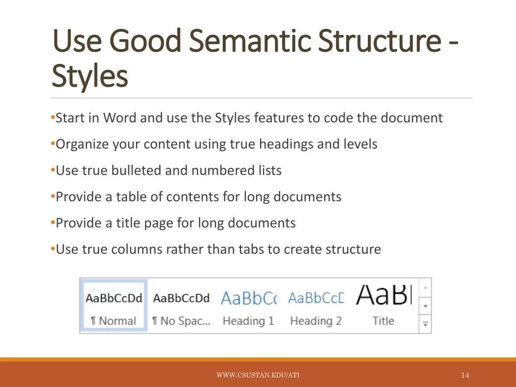 use good semantic structure use good semantic