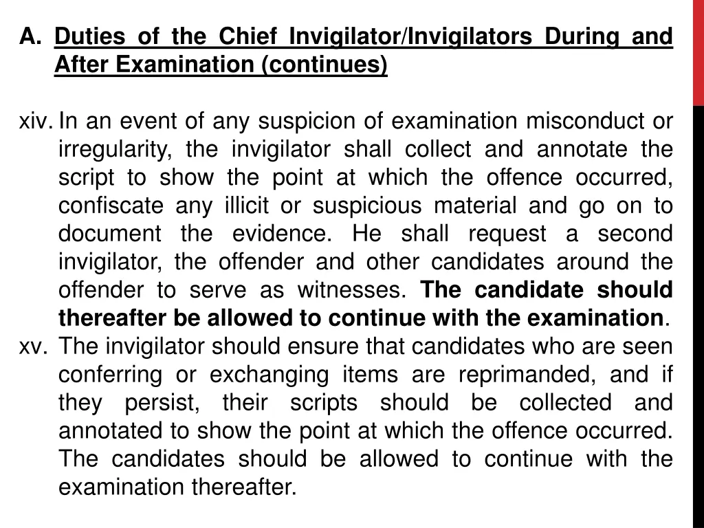 a duties of the chief invigilator invigilators 3