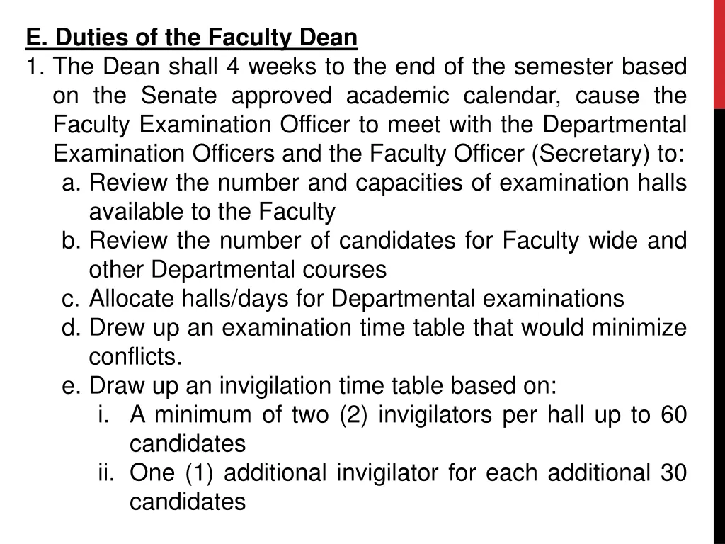 e duties of the faculty dean 1 the dean shall