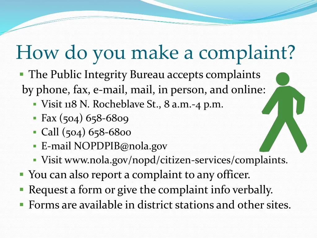 how do you make a complaint the public integrity