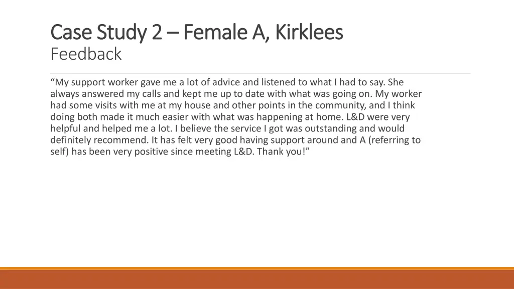 case study 2 case study 2 female a kirklees 1