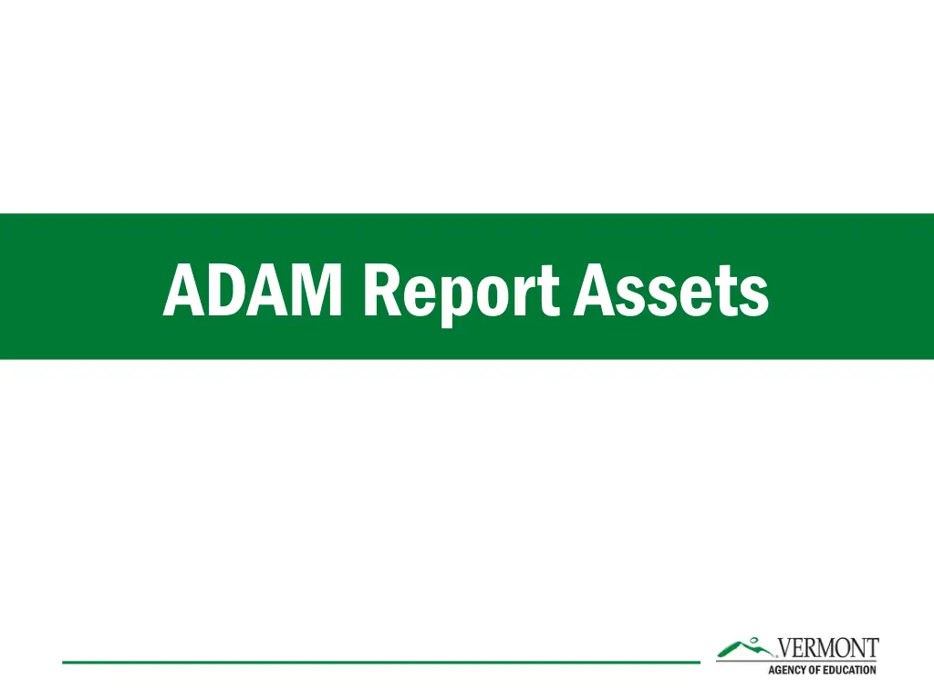 adam report assets