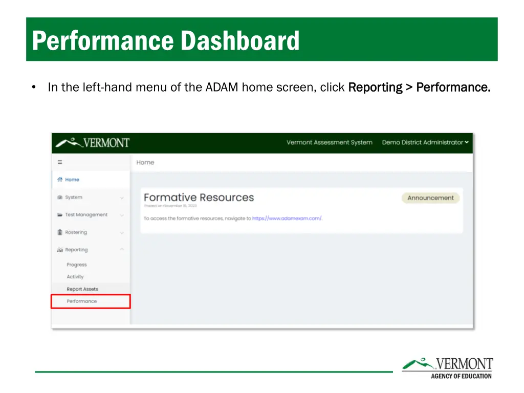 performance dashboard