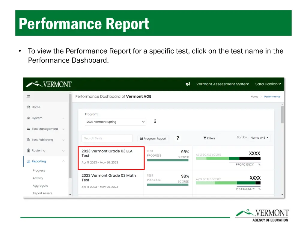 performance report