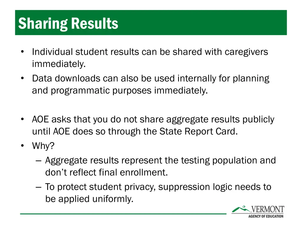 sharing results