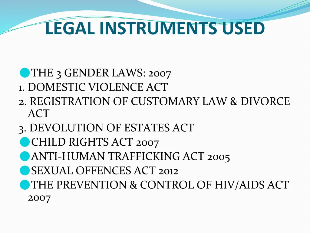 legal instruments used