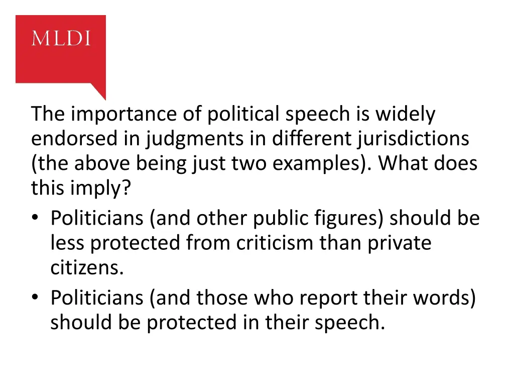 the importance of political speech is widely