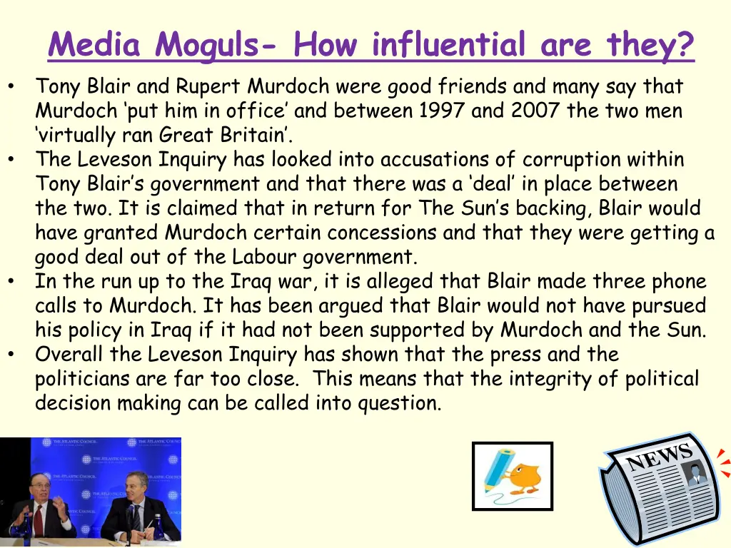 media moguls how influential are they tony blair