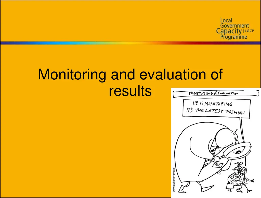 monitoring and evaluation of results