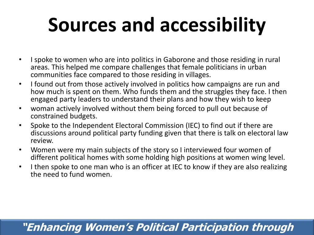 sources and accessibility