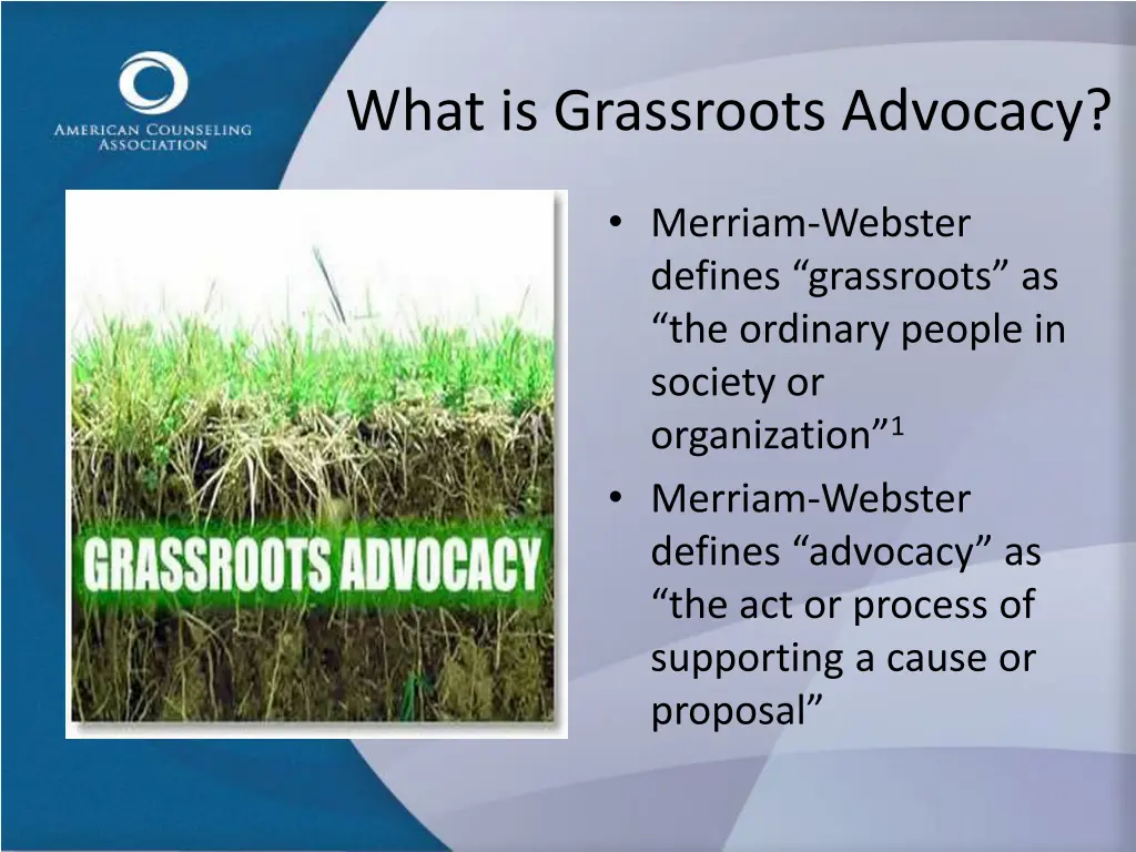 what is grassroots advocacy