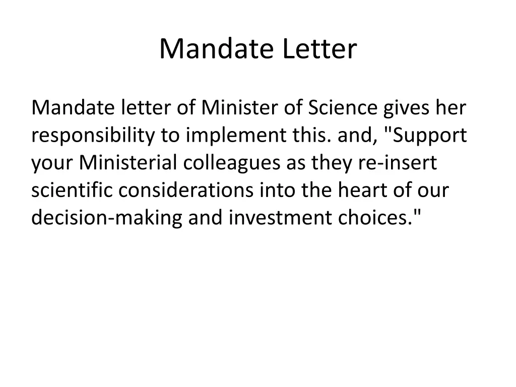 mandate letter