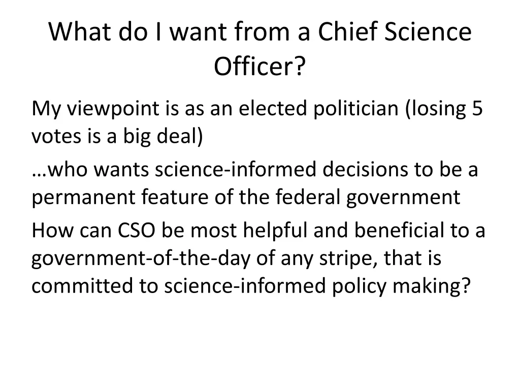 what do i want from a chief science officer