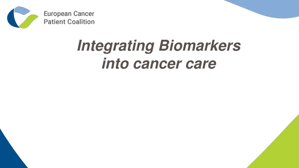 integrating biomarkers into cancer care