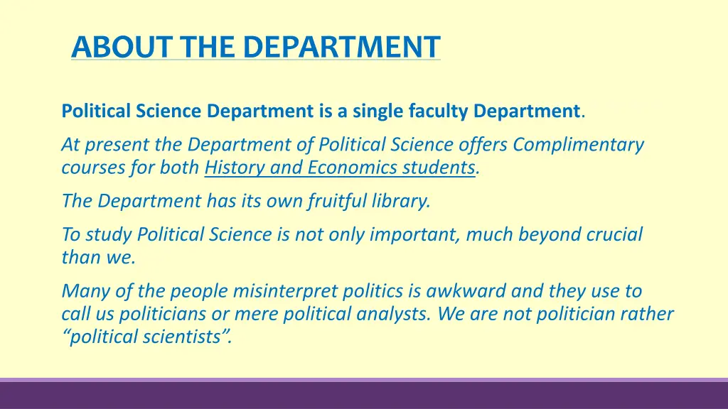 about the department