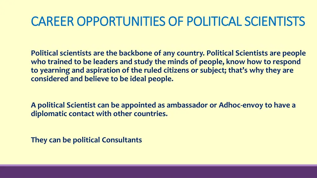 career opportunities of political scientists