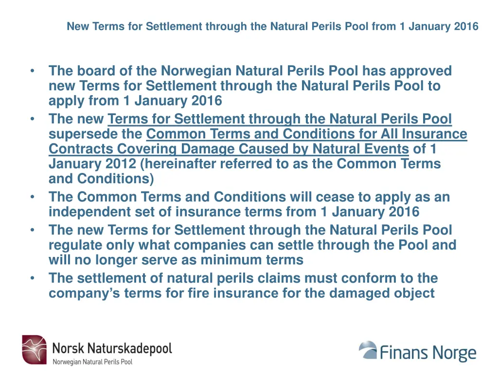 new terms for settlement through the natural 1