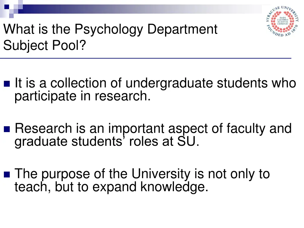 what is the psychology department subject pool