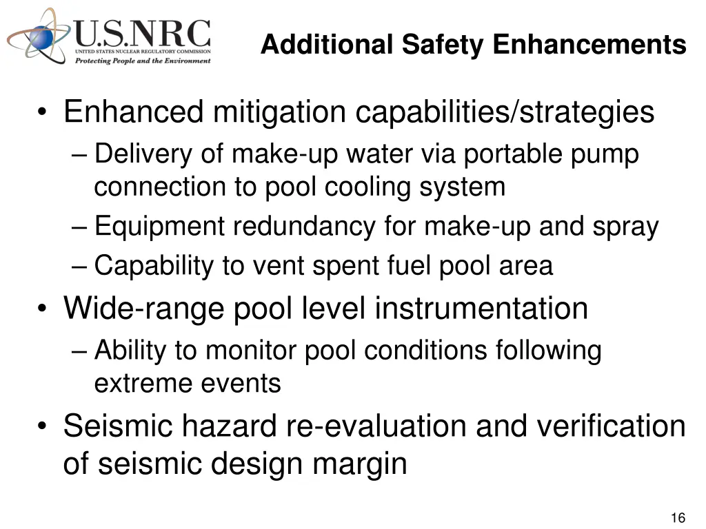 additional safety enhancements