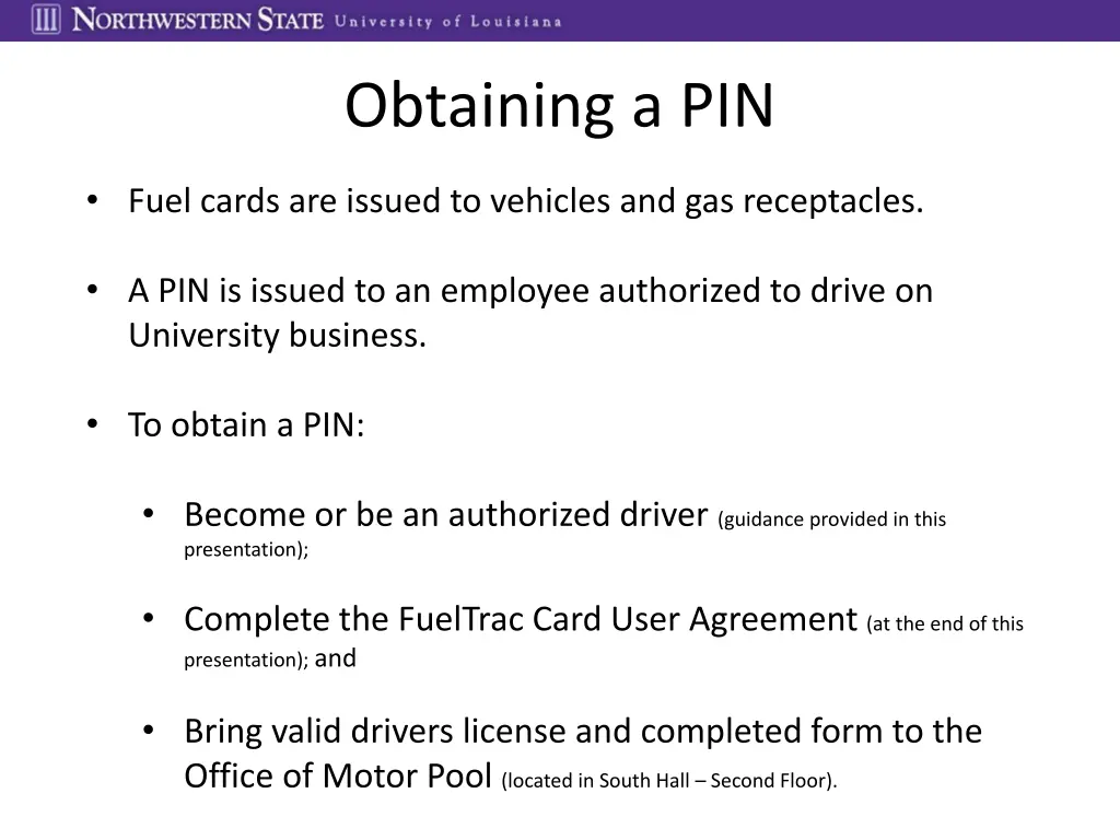 obtaining a pin