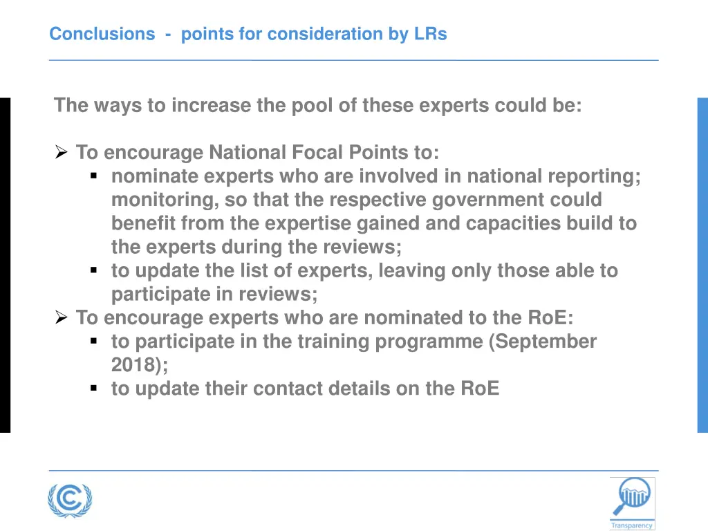 conclusions points for consideration by lrs 1