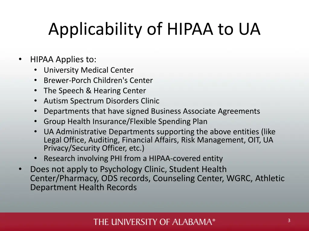 applicability of hipaa to ua