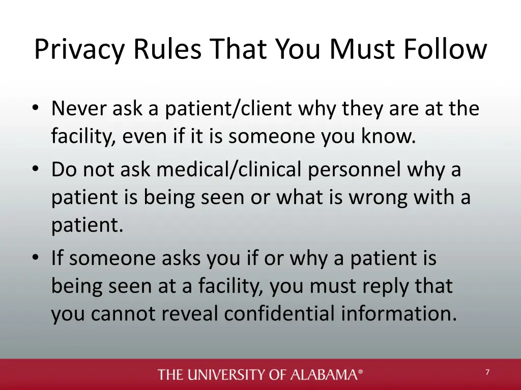 privacy rules that you must follow 1