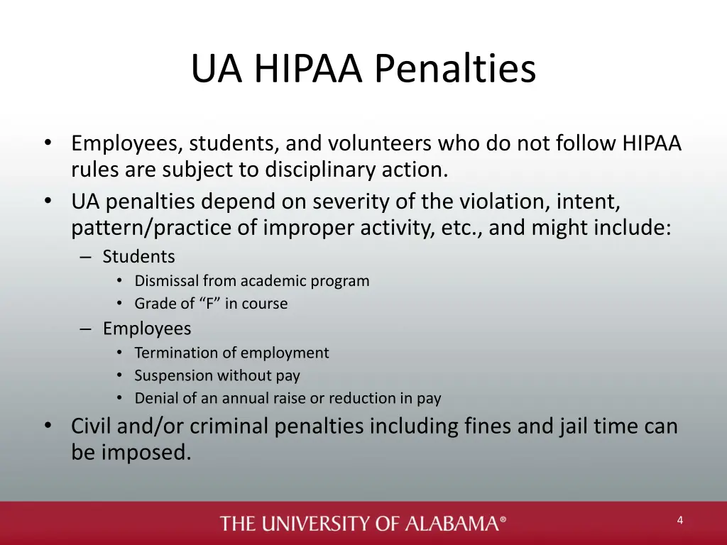 ua hipaa penalties