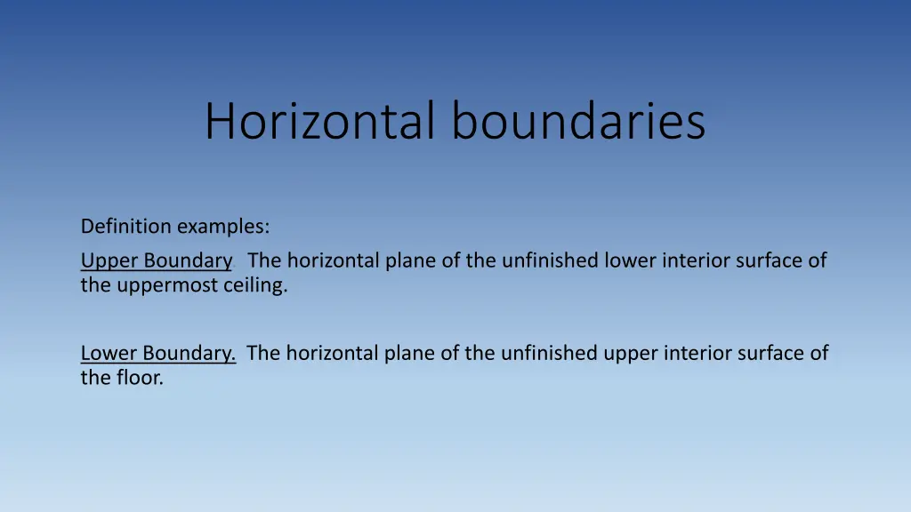 horizontal boundaries