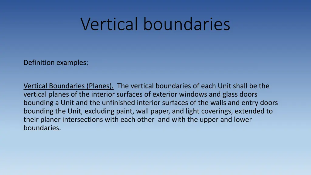 vertical boundaries