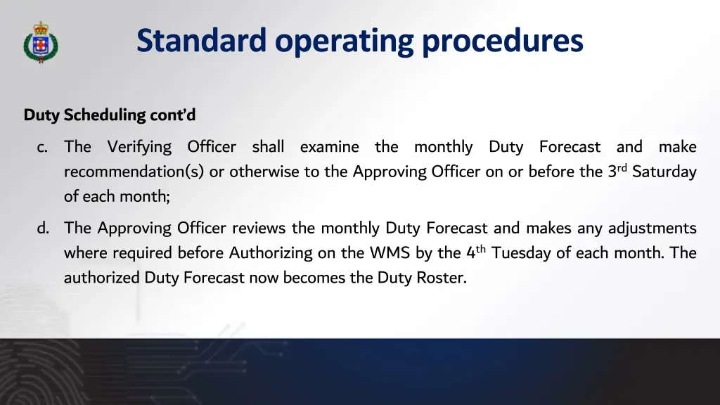 standard operating procedures 2