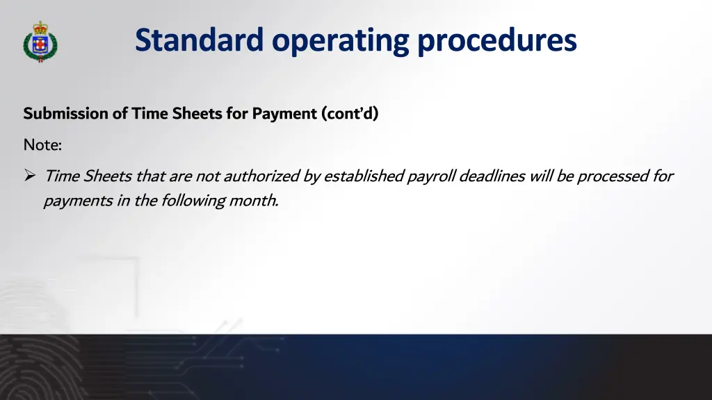 standard operating procedures 9