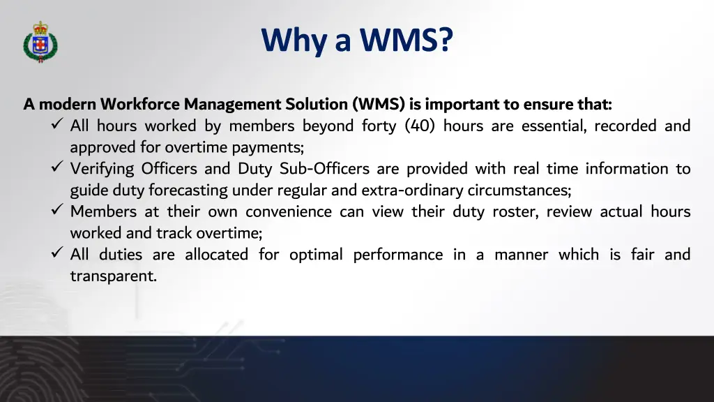 why a wms