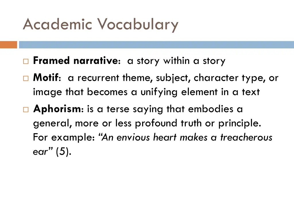 academic vocabulary