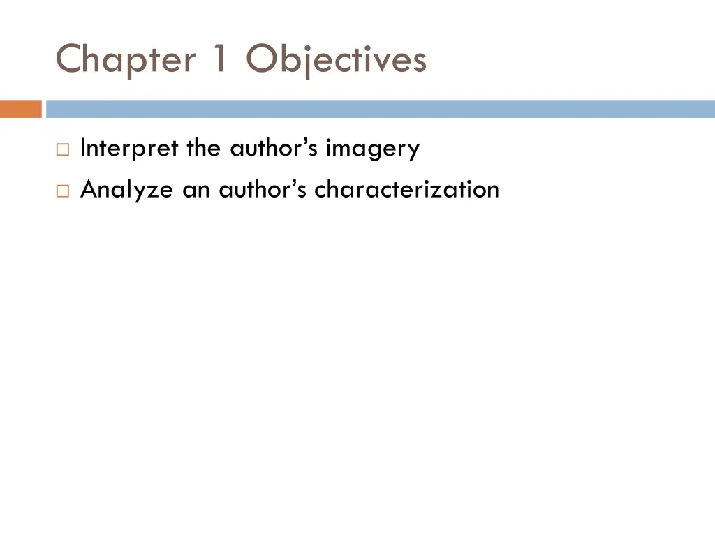 chapter 1 objectives