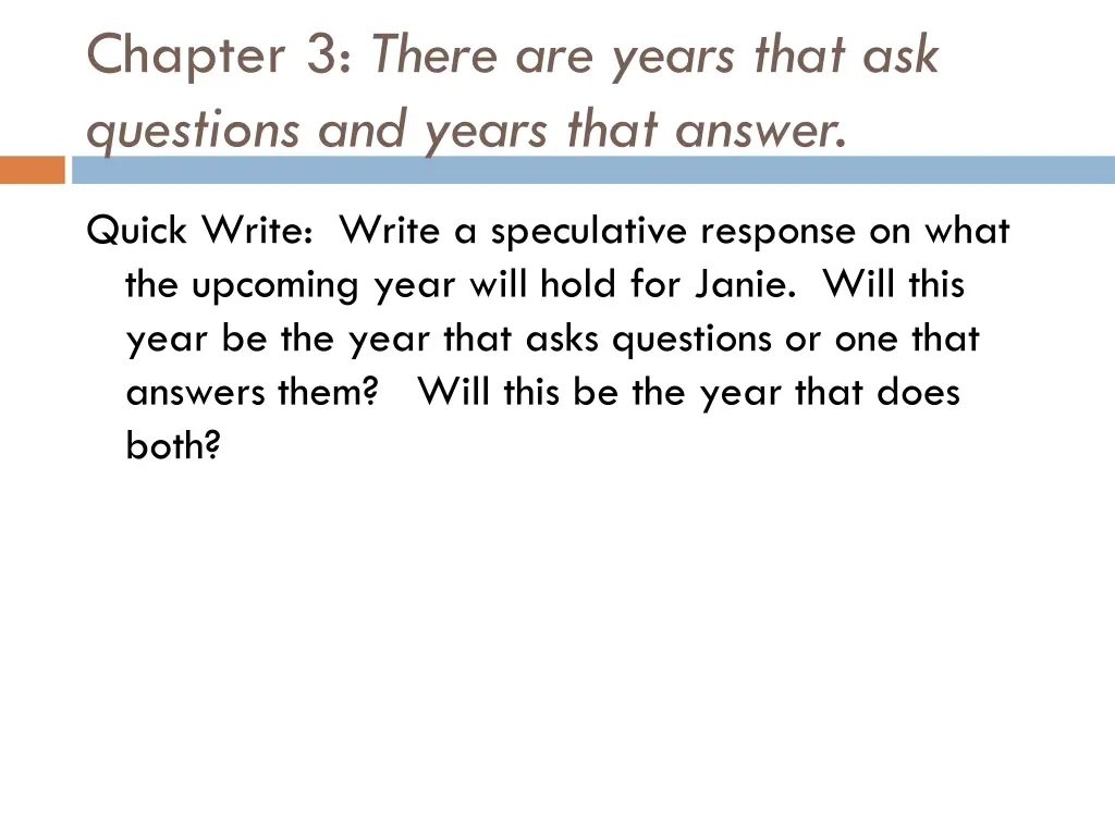 chapter 3 there are years that ask questions