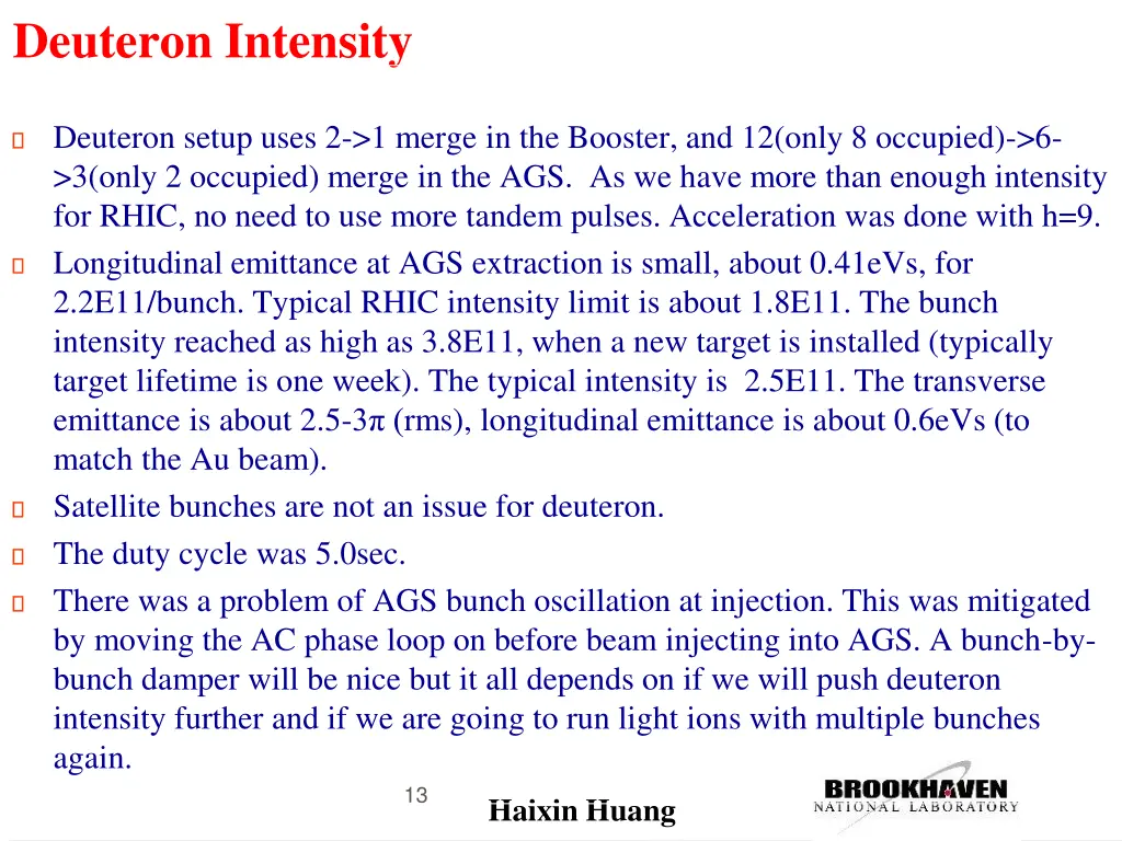 deuteron intensity