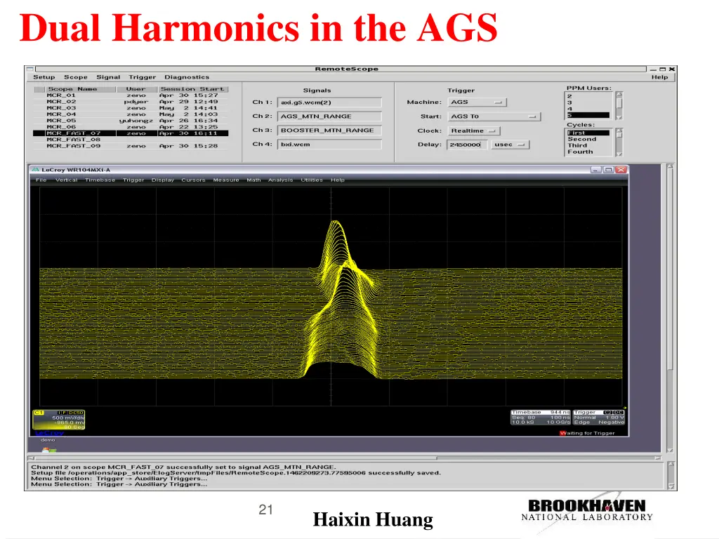 dual harmonics in the ags