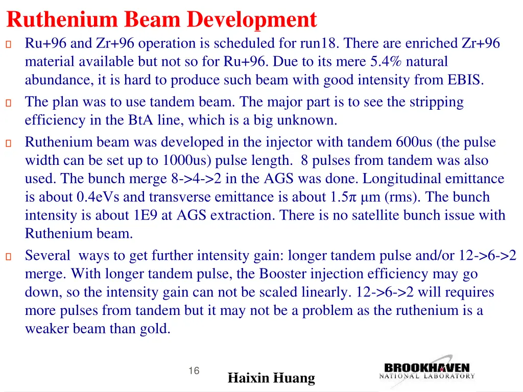 ruthenium beam development