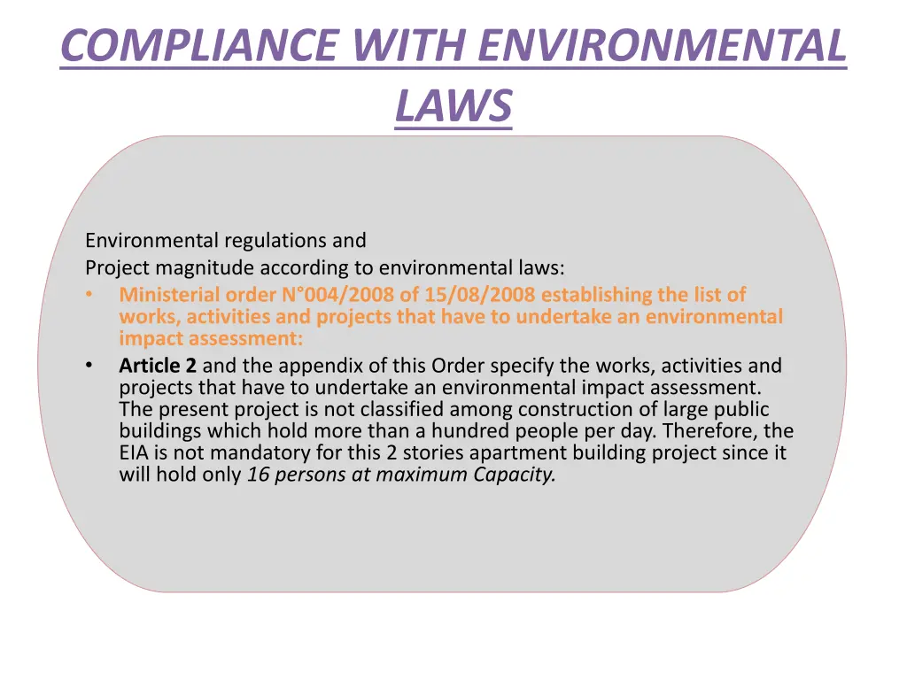 compliance with environmental laws