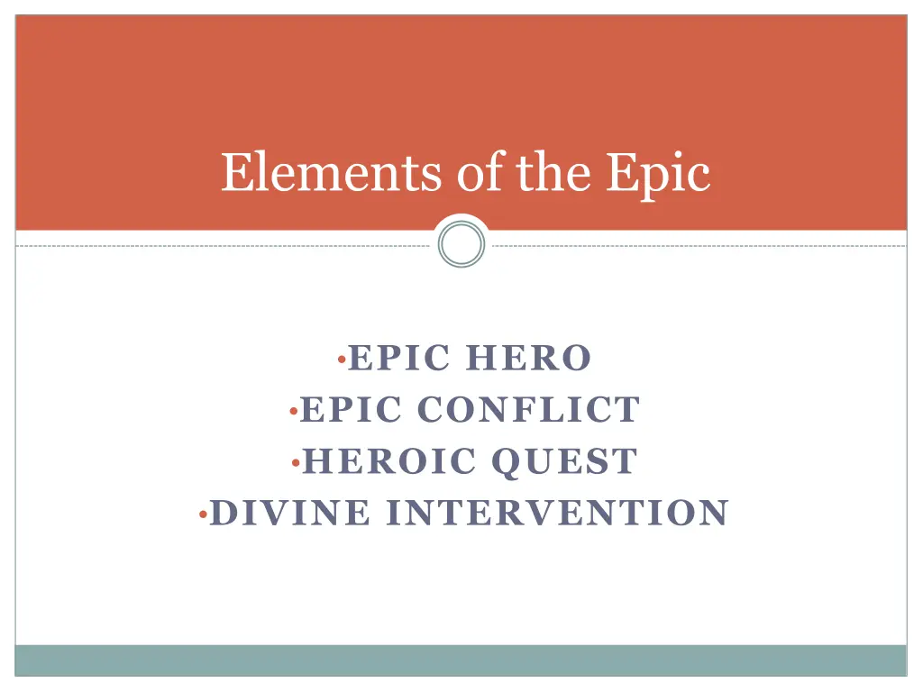 elements of the epic