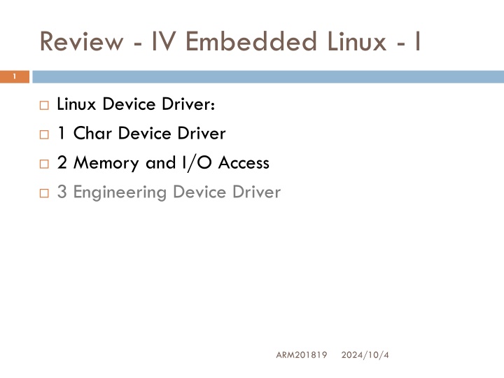 review iv embedded linux i