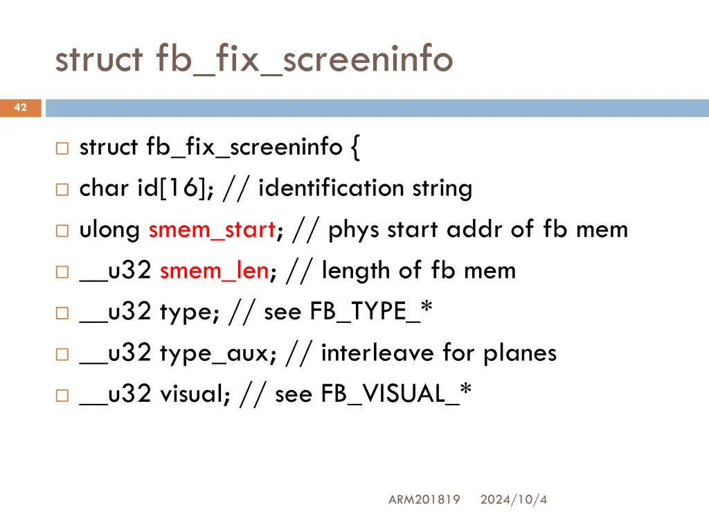 struct fb fix screeninfo