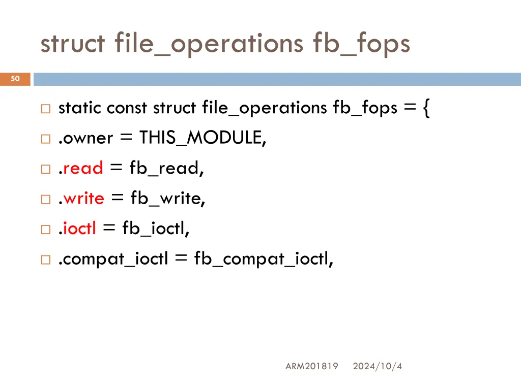 struct file operations fb fops