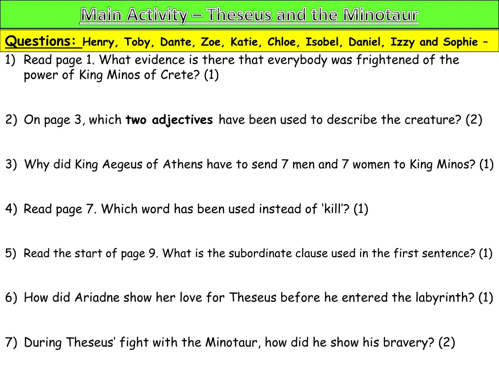 main activity theseus and the minotaur questions 2