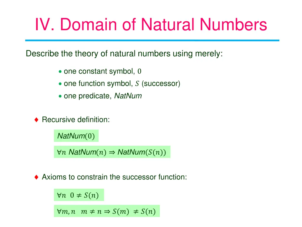 iv domain of natural numbers